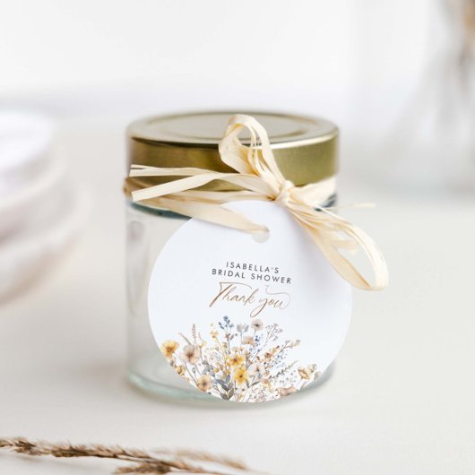 Liefde is in bloei Bruidsbruiloft met wilde bloeme Bedankjes Labels