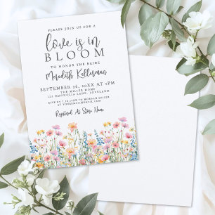 Liefde is in bloei Bruidsbruiloft Wilde Bloemen Kaart