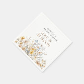 Liefde is in bloei bruidsfeest met wilde bloemen servet (Hoek)