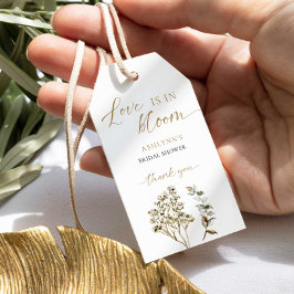 Liefde is in bloei bruidsfeest Pampas gras Cadeaulabel