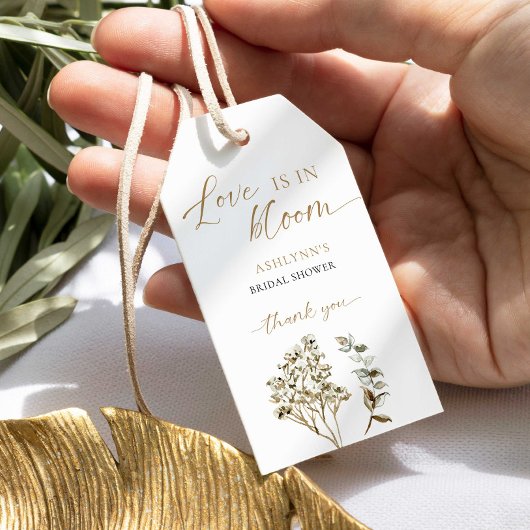 Liefde is in bloei bruidsfeest Pampas gras Cadeaulabel