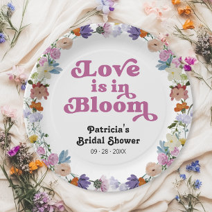 Liefde is in bloei Bruidsfeest Wilde Bloemen Papieren Bordje