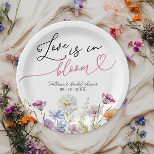Liefde is in bloei Bruidsfeest Wilde Bloemen Papieren Bordje