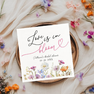 Liefde is in bloei Bruidsfeest Wilde Bloemen Servet
