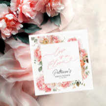 Liefde is in bloei bruidsfeestje blush bloemen