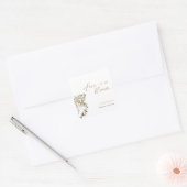 Liefde is in bloei bruidsshower Pampas gras Vierkante Sticker (Envelop)