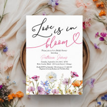 Liefde is in bloei bruidsshower wilde bloemen