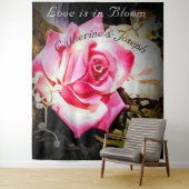 Liefde is in bloei bruiloft achtergrond wandkleed (In situ)