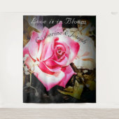 Liefde is in bloei bruiloft achtergrond wandkleed (Voorkant)