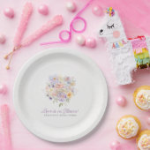 Liefde is in bloei - Bruiloft met bloemen welkom Papieren Bordje (Feest)