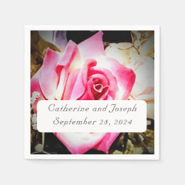 Liefde is in bloei bruiloft papier servet