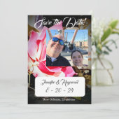 Liefde is in bloei bruiloft save the date (Staand voorkant)
