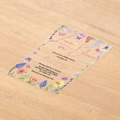 Liefde is in bloei brunch en bruisend vrijgezellen acryl uitnodigingen (Laagn)