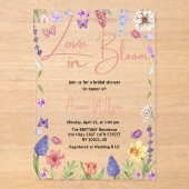 Liefde is in bloei brunch en bruisend vrijgezellen acryl uitnodigingen (Voorkant)