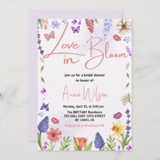 Liefde is in bloei brunch en bruisend vrijgezellen kaart (Voorkant / Achterkant)