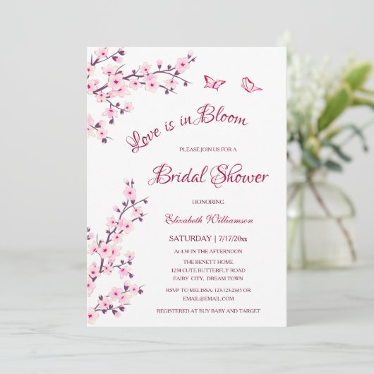 Liefde is in bloei | Cherry Blossom Vrijgezellenfe Kaart (Staand voorkant)