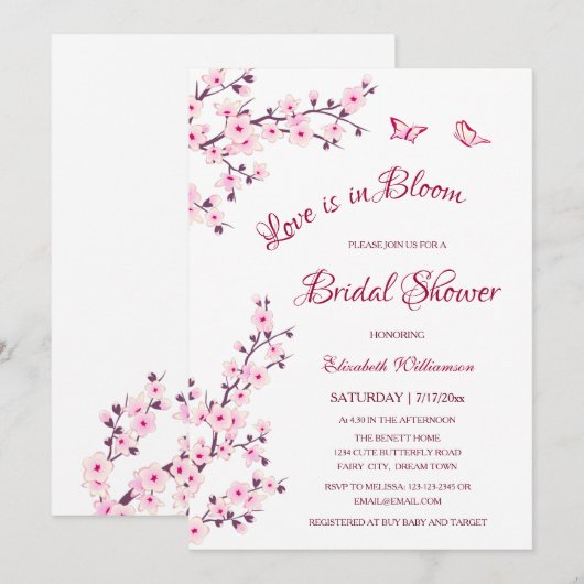 Liefde is in bloei | Cherry Blossom Vrijgezellenfe Kaart (Voorkant / Achterkant)