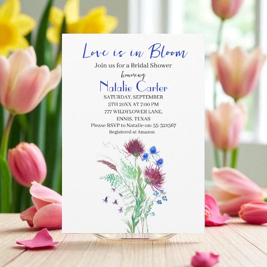 Liefde is in bloei Distel Bloem Bruiloft Feest  Kaart
