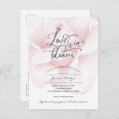 Liefde is in bloei, eenvoudige moderne bruidsmeisj uitnodiging briefkaart (Voorkant / Achterkant)