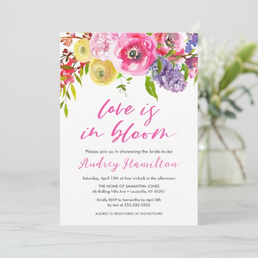 Liefde is in bloei gedurfd bloemig Vrijgezellenfee Kaart (Staand voorkant)