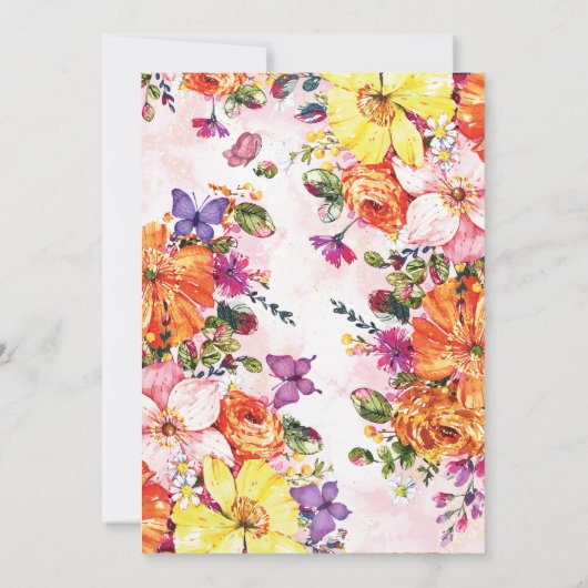 Liefde is in bloei kleurrijk wilde bloem vrijgezel kaart (Achterkant)