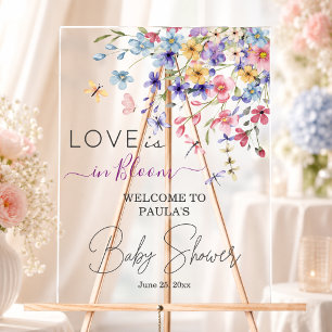 Liefde is in bloei Libellen Baby Shower Welkom Acryl Bord
