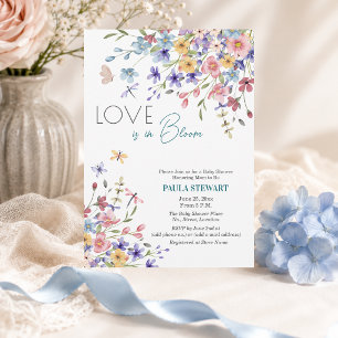 Liefde is in bloei Libellen Blauwe Baby Shower Kaart