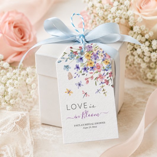 Liefde is in bloei Libellen Bruiloft Feest Cadeaulabel