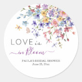 Liefde is in bloei Libellen Bruiloft Feest Ronde Sticker (Voorkant)