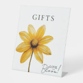 Liefde is in bloei Minimale bloemige vrijgezellenf Reclamebord Met Voetstuk (Voorkant)