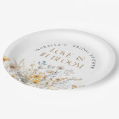 Liefde is in bloei Modern Wildflower Vrijgezellenf Papieren Bordje (Gekanteld)