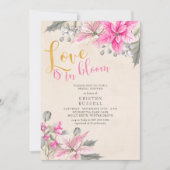 Liefde is in bloei Poinsettia Winter Bruids douche Kaart (Voorkant)