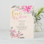 Liefde is in bloei Poinsettia Winter Bruids douche Kaart (Staand voorkant)