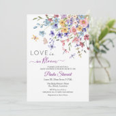 Liefde is in bloei QR Code Baby Shower Kaart (Staand voorkant)