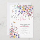Liefde is in bloei QR-code roze babyshower Kaart (Voorkant)