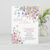 Liefde is in bloei QR-code roze babyshower Kaart (Staand voorkant)