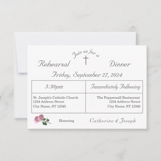 Liefde is in bloei repetitie diner uitnodiging (Voorkant)