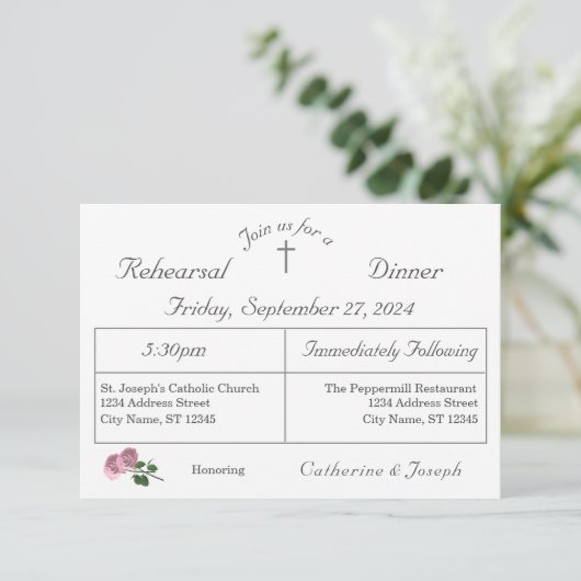 Liefde is in bloei repetitie diner uitnodiging (Staand voorkant)