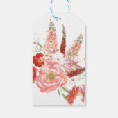 Liefde is in bloei! Rood & Roze Boeket Bruidsdouch Cadeaulabel (Achterkant)