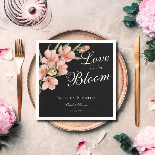 Liefde is in bloei Roze Kersenbloesem Bruidsfeest Servet