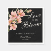 Liefde is in bloei Roze Kersenbloesem Bruidsfeest Servet (Voorkant)