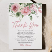 Liefde is in bloei roze roos bloemig Vrijgezellenf Bedankkaart