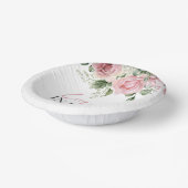 Liefde Is In Bloei Roze Roos Bloemige Bruids-Showe Papieren Kommen (Gebogen)