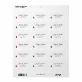Liefde is in bloei Roze rozen bruiloft Etiket (Full Sheet)