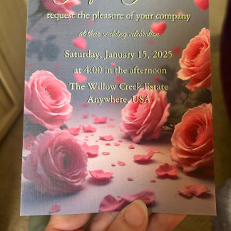 Liefde is in bloei Roze rozen Romantische trouwdag Kaart