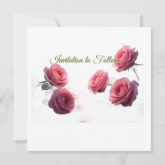 Liefde is in bloei Roze rozen Save the Date-huweli (Achterkant)
