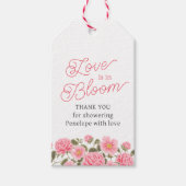 LIEFDE IS IN BLOEI ROZE WILDE ROZEN CADEAULABEL (Voorkant)