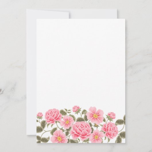 LIEFDE IS IN BLOEI ROZE WILDE ROZEN KAART (Achterkant)