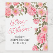 LIEFDE IS IN BLOEI ROZE WILDE ROZEN WIJN ETIKET (Enkel label)