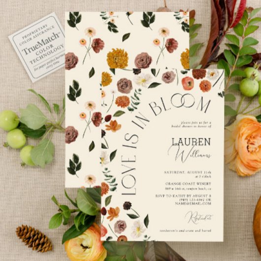 Liefde is in bloei rustieke bloemen Vrijgezellenfe Kaart